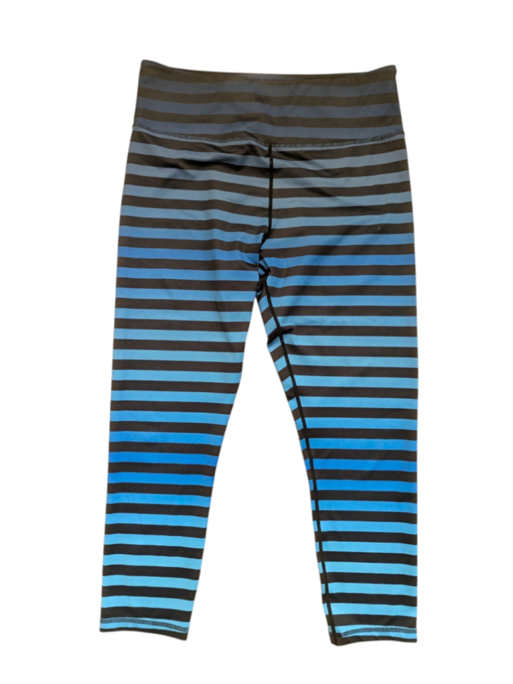 Zyia Active Blue Black Ombre Stripe Capri Leggings XL 14 16 - Picture 2 of 8